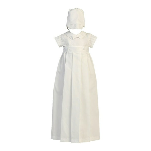 2-piece 100% Cotton White Weaved Romper with Detachable Gown 